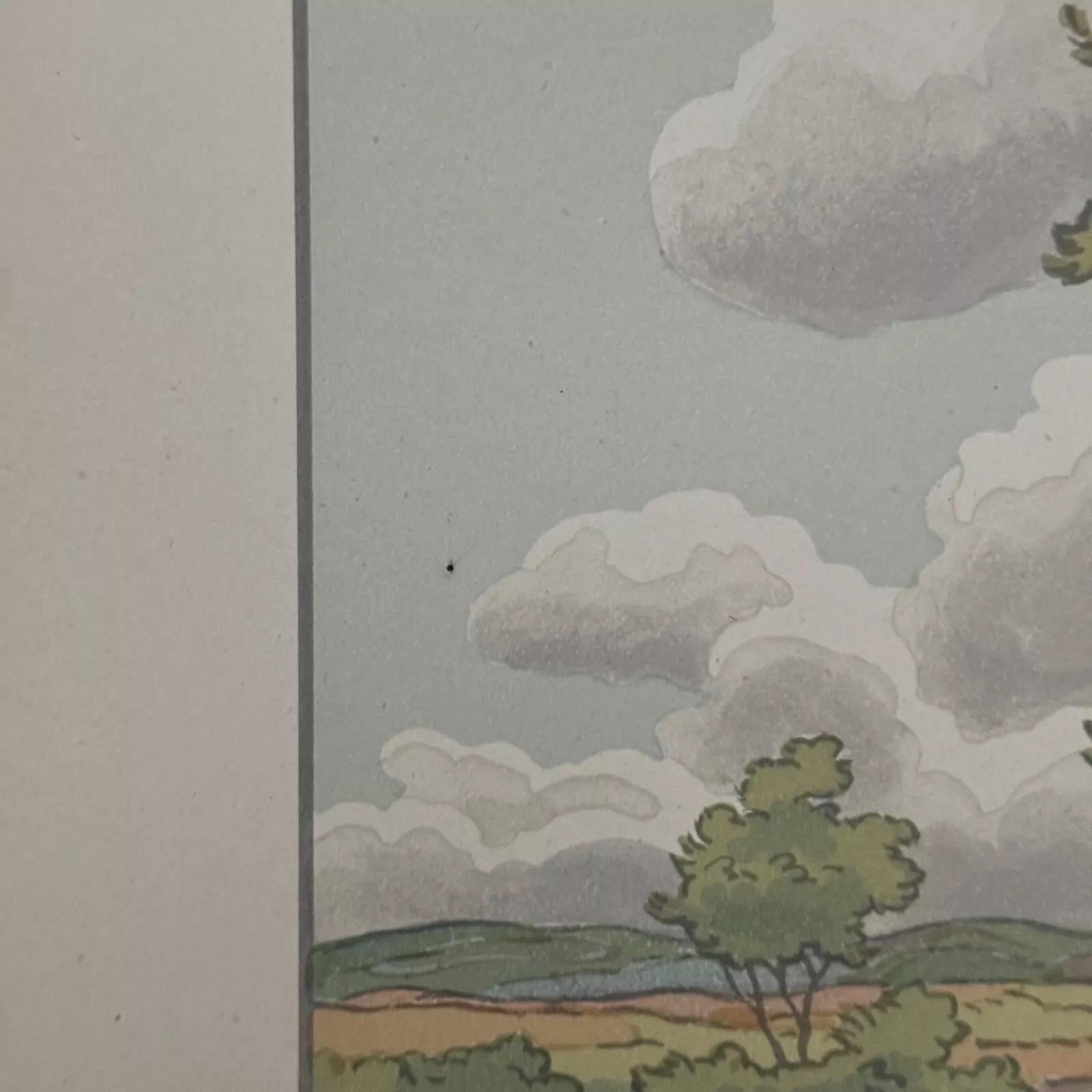 Papier Lithographie d'Henri Riviere The Enchentement of the Hours - Le tempête montant en vente
