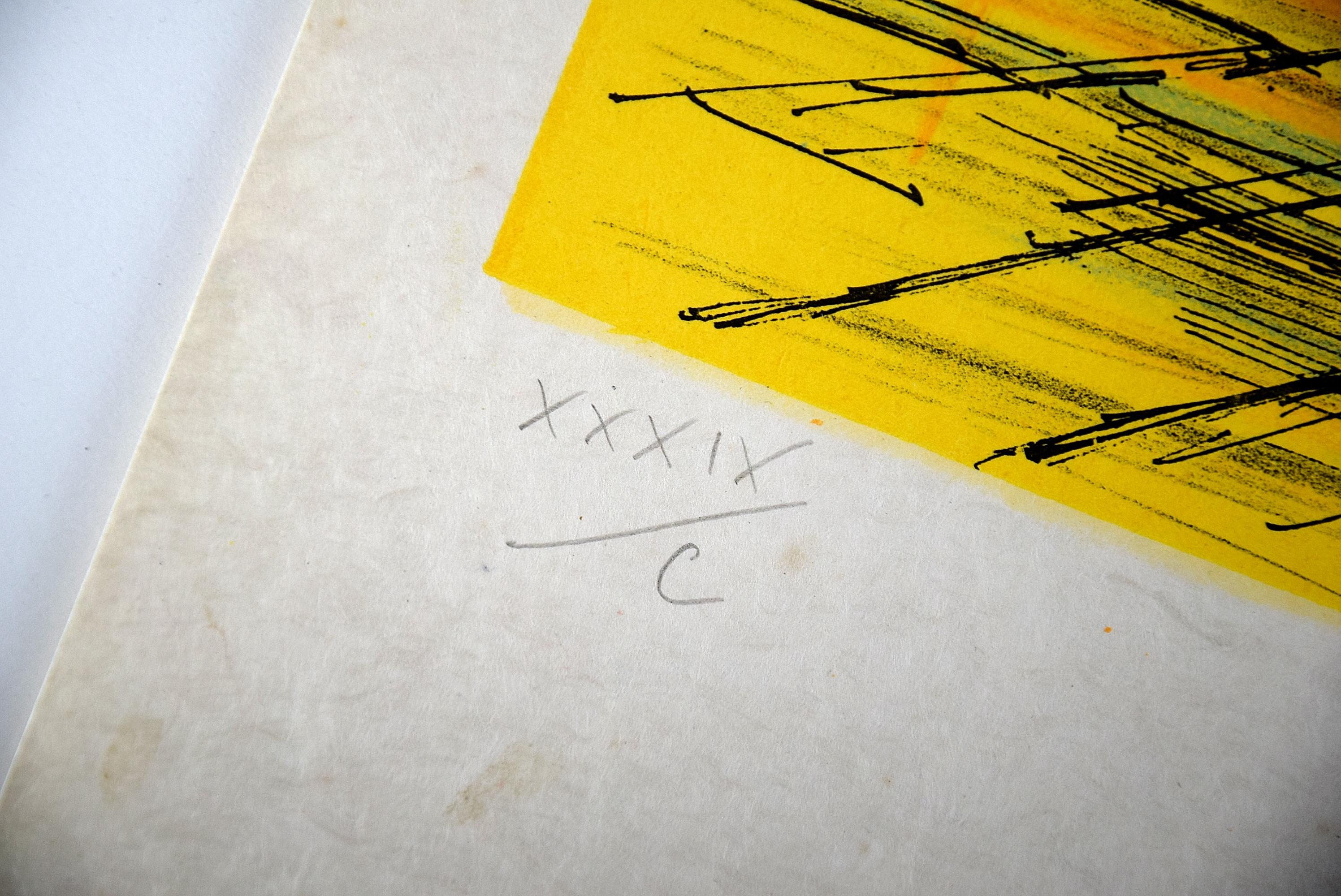 Litografía de Jean Carzou sobre papel japonés hecho a mano en venta 2