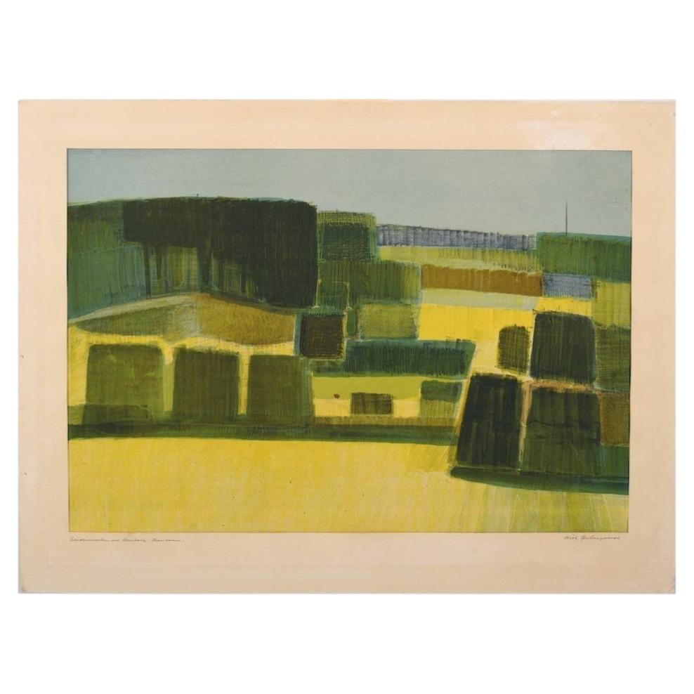 Lithography by Niels Østergaard Danish, b.1924 For Sale