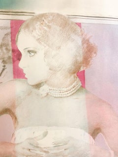 Oil on Canvas Lithograph, Mid-Century Modern, Signed 1974, Europe