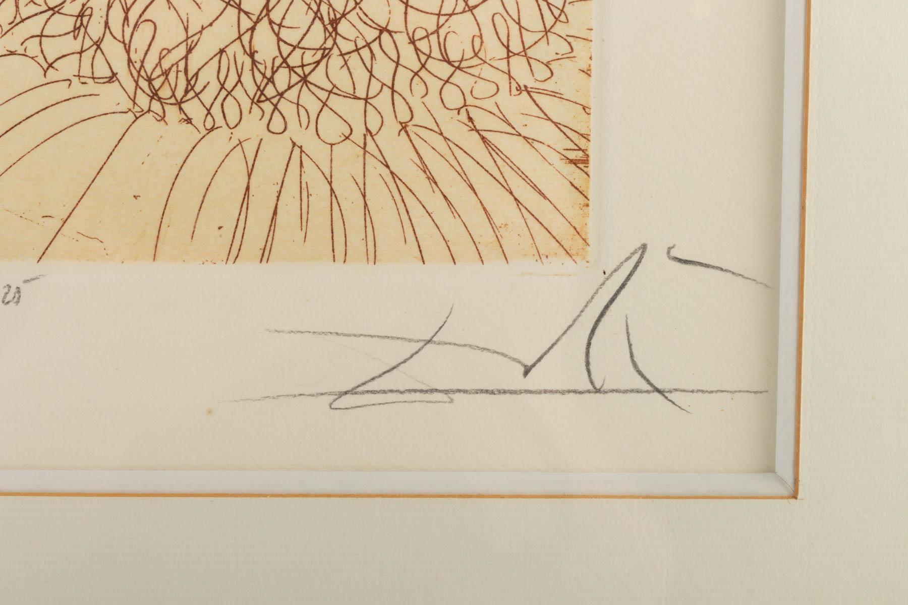 Lithography by S. Dali, 62/125, signed.
Measures: H 39 cm, L 34 cm, W 1 cm,