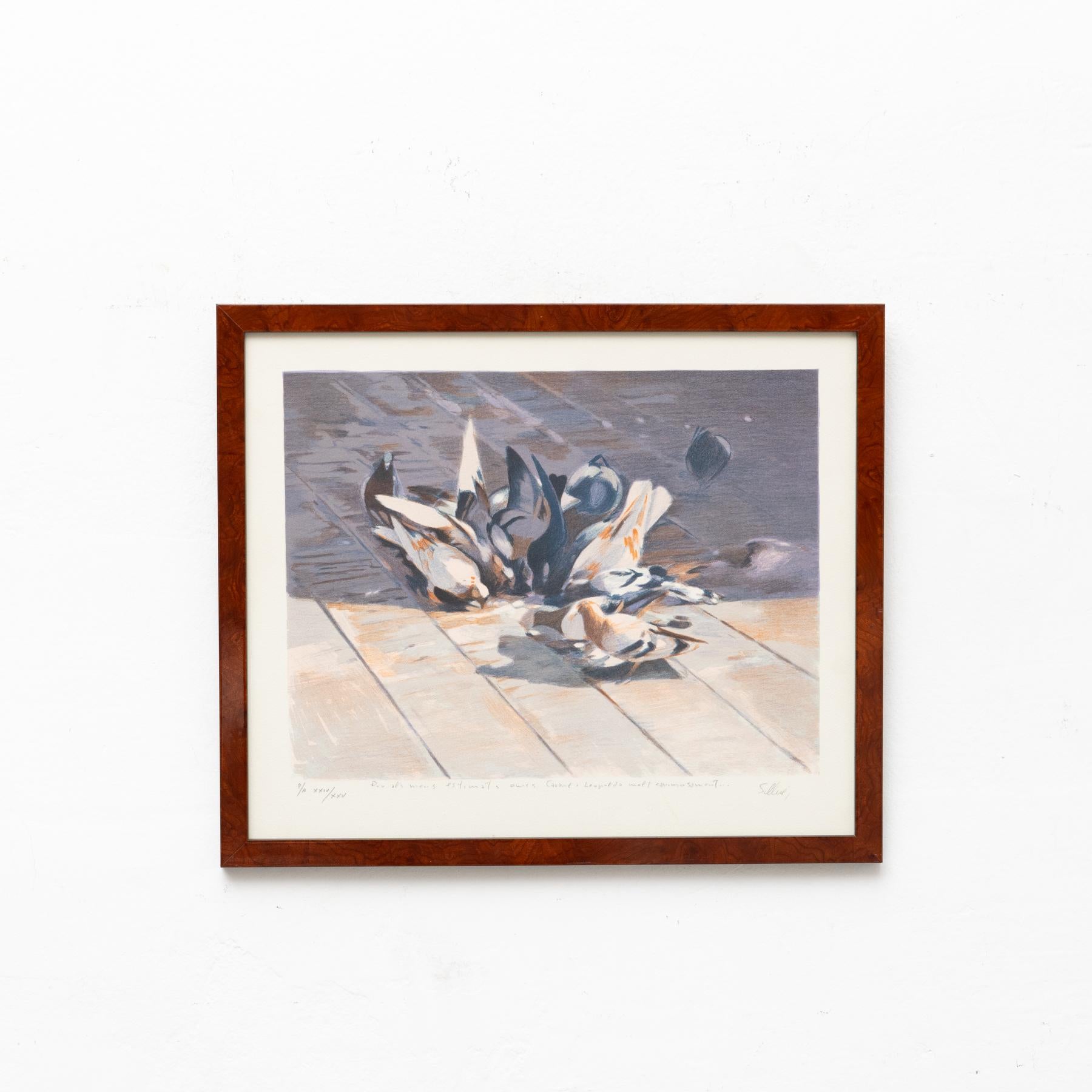 Lithografie von Sillué, um 1940.

Unterschrieben.

Im Originalzustand, mit einigen sichtbaren Gebrauchs- und Altersspuren, die eine schöne Patina erhalten haben.

Gerahmt

MATERIALIEN:
Papier
Holz