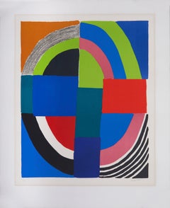 "Untitled composition" lithography by Sonia Delaunay 1969