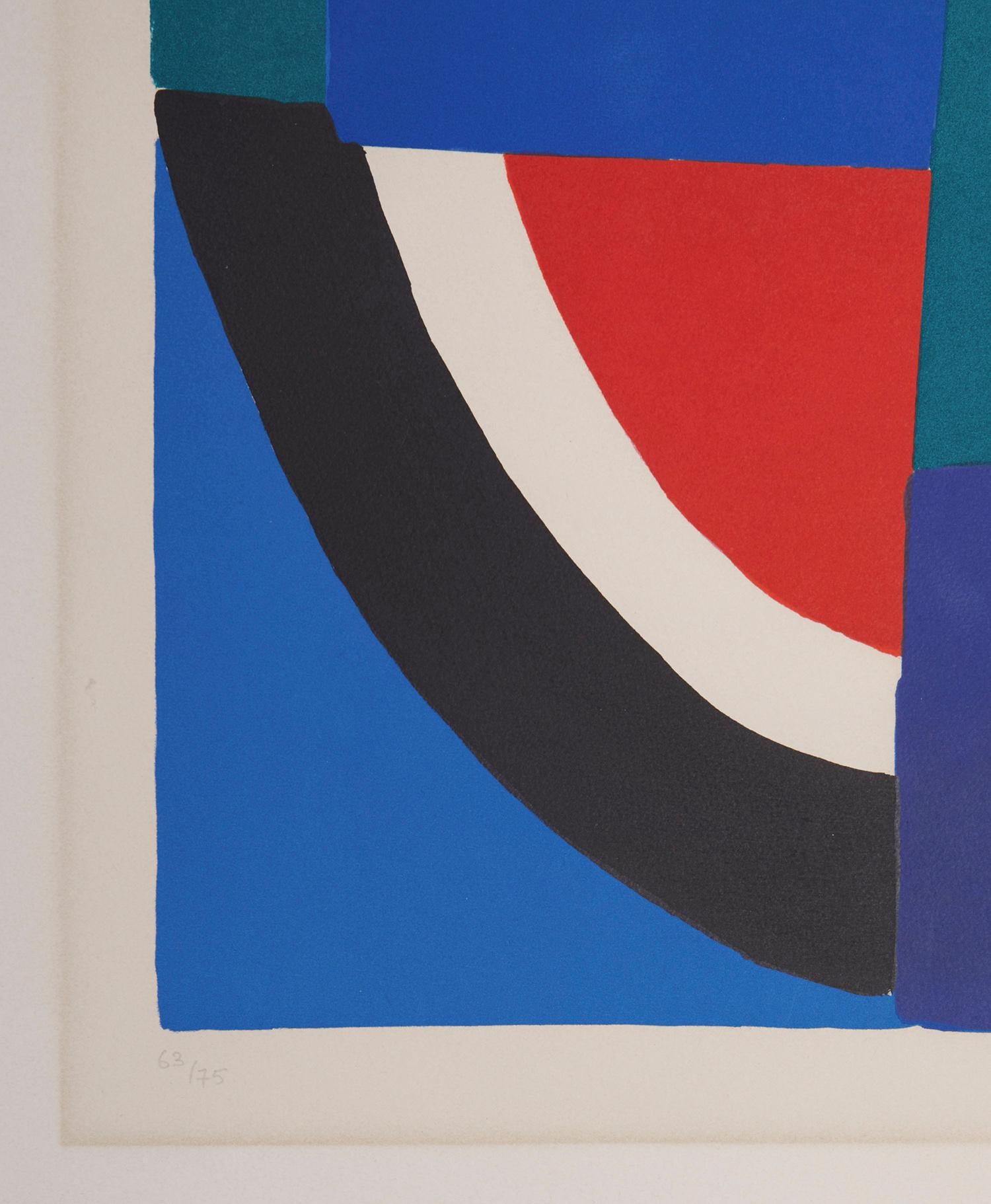 Français Lithographie de Sonia Delaunay, édition de 75 exemplaires en vente