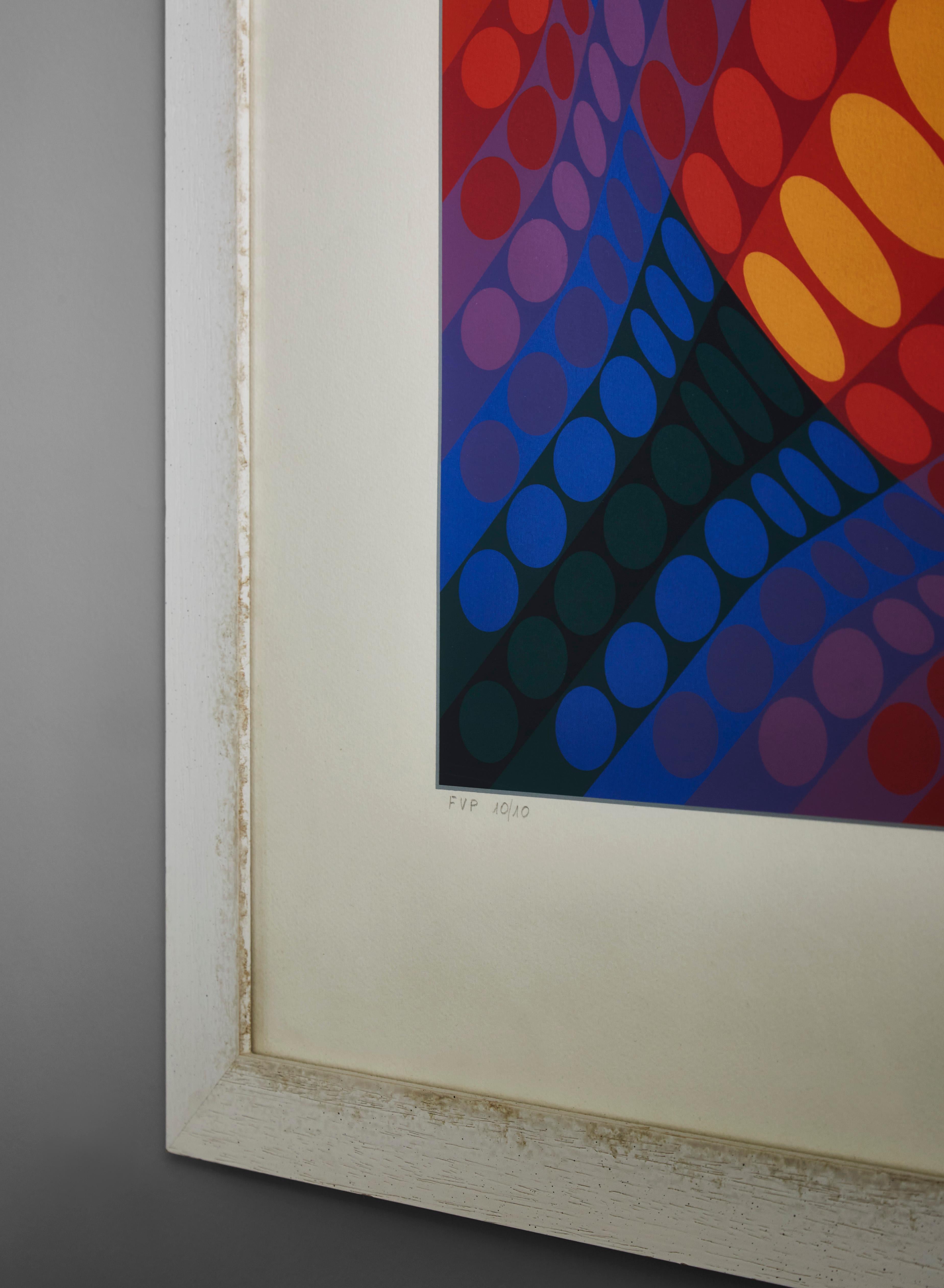 Mid-Century Modern Lithography by Vasarely