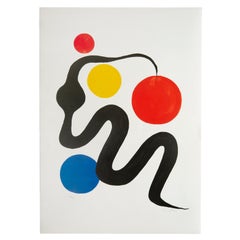 Lithography "Composition Serpentine" by Alexander Calder, Galerie Maeght 1975