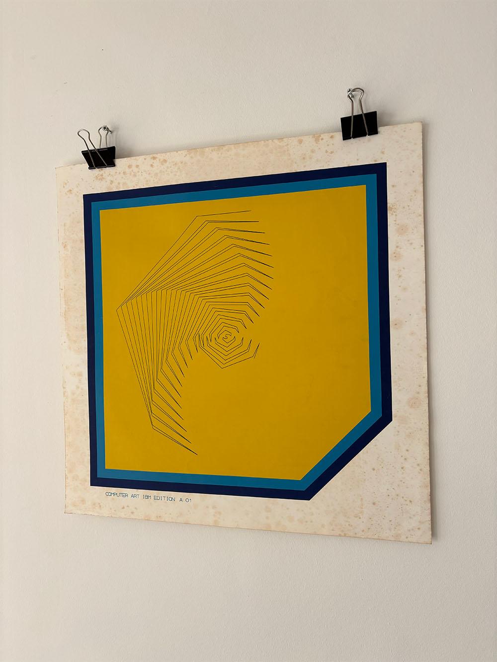 Mid-Century Modern Lithography Print by HANS KÖHLE Titel Computer Art IBM Edition A 01 from 1972 For Sale