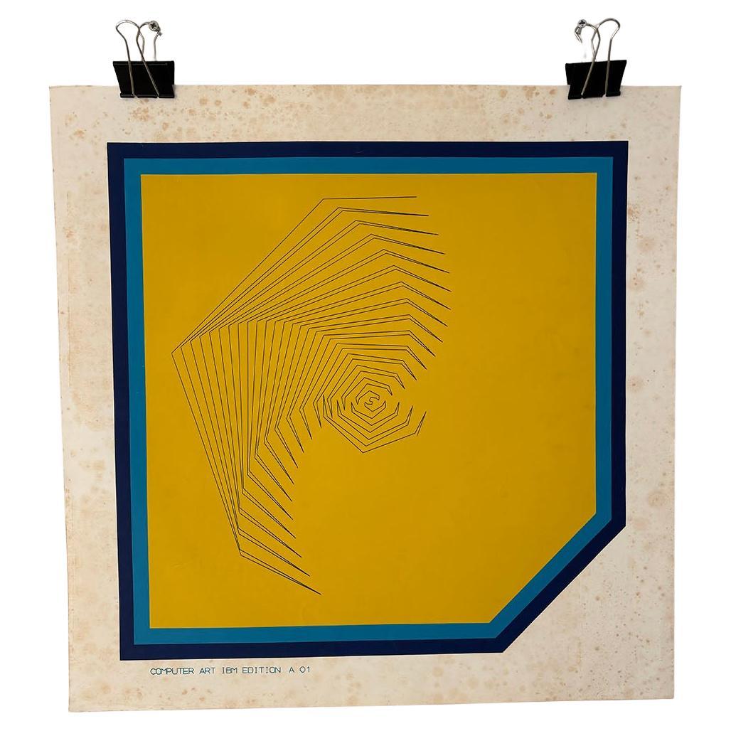 Stampa litografica di HANS KÖHLE Titolo Computer Art IBM Edizione A 01 del 1972