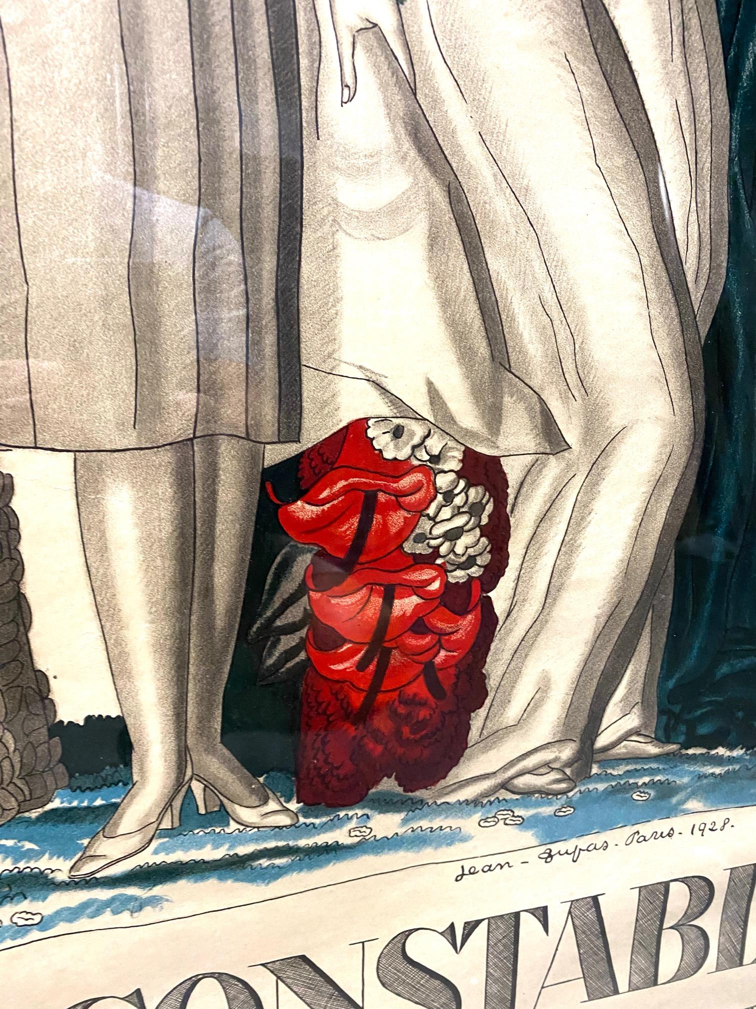 Lithografisches Poster von Jean Dupas für den Arnold Constable Store im Angebot 3