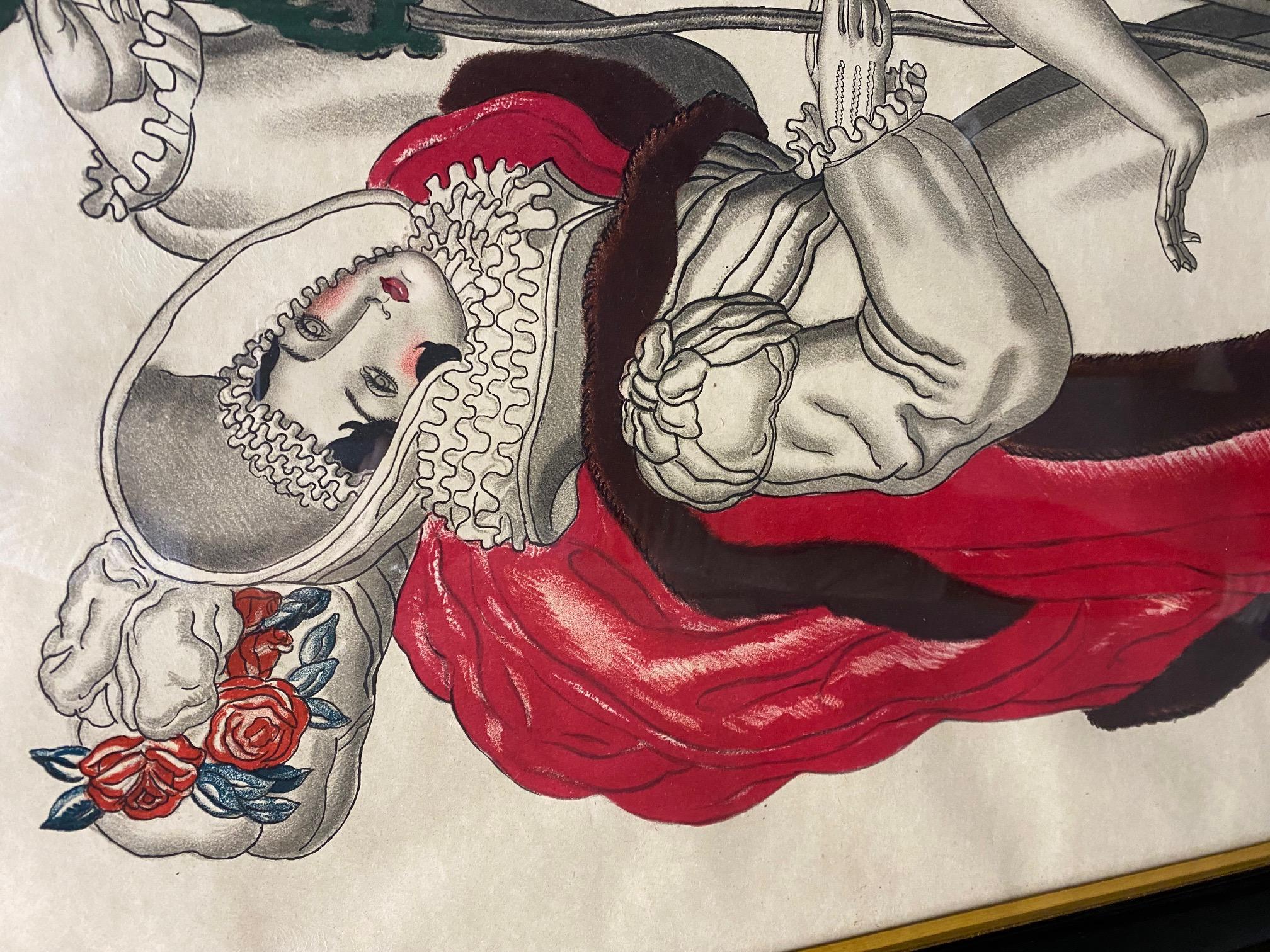 Lithografisches Poster von Jean Dupas für den Arnold Constable Store (Frühes 20. Jahrhundert) im Angebot