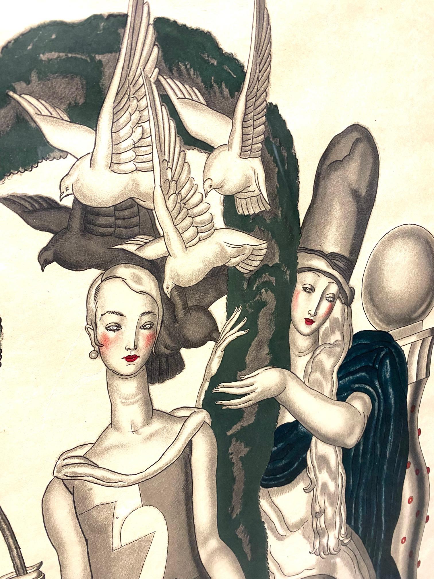 Lithografisches Poster von Jean Dupas für den Arnold Constable Store (Papier) im Angebot