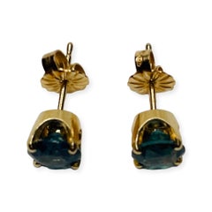 Lithos 14K Yellow Gold "Gem Mountain" Montana Sapphire Earrings