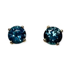Lithos 14K Yellow Gold "Gem Mountain" Montana Sapphire Earrings