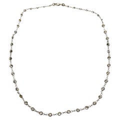 Lithos 18K White Gold Diamond Necklace