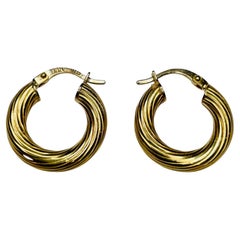 Lithos 18K Yellow Gold Hoop Earrings