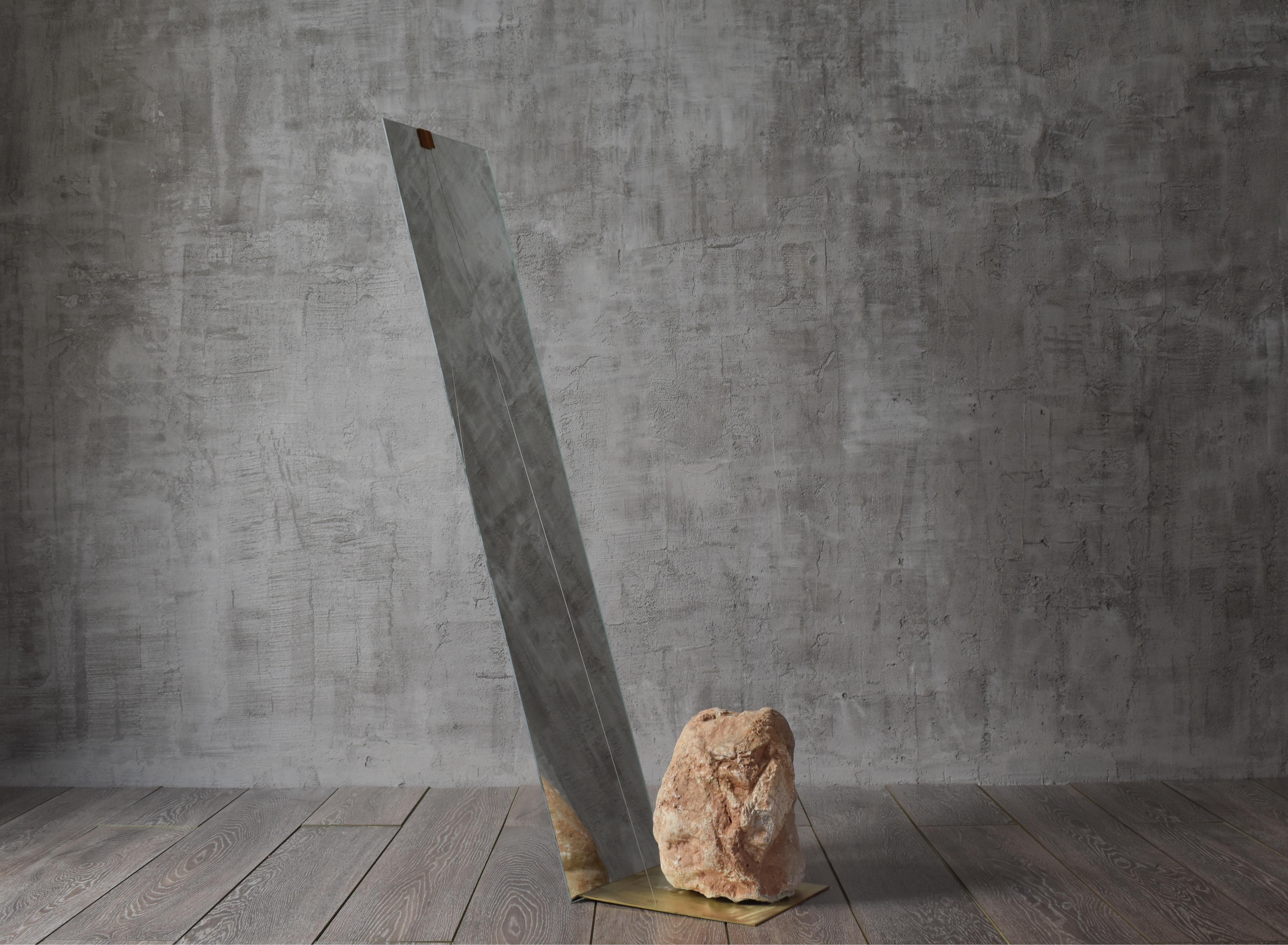 Lithos floor mirror by Periclis Frementitis
Limited edition of 3
Design: Lithos
Designer: Periclis Frementitis
Studio: HIGHDOTS
Dimensions: Height 140cm x width 30cm
Materials: Solid brass basement, raw stone, leather, mirror.

   
 
 