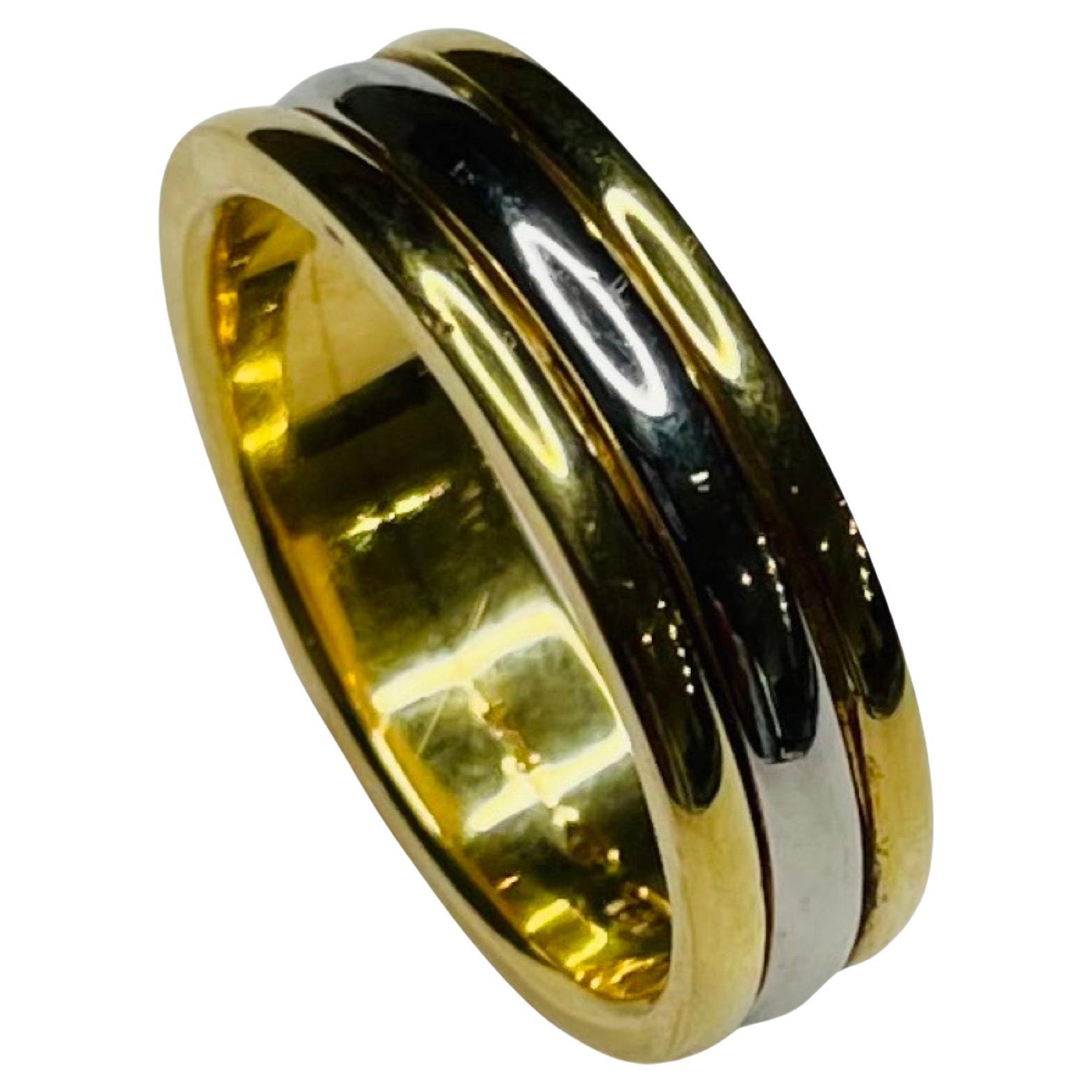 Lithos Platinum and 18K Yellow Gold Comfort Fit Wedding Band