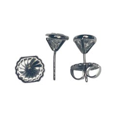 Lithos Platinum Hand Made "Hearts and Arrows" Diamond Earrings