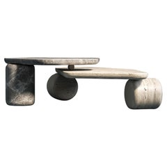 Lithoscape, table basse sculpturale en pierre par dAM Atelier