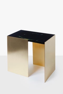 Lithyalin and Brass Table by Dechem Studio