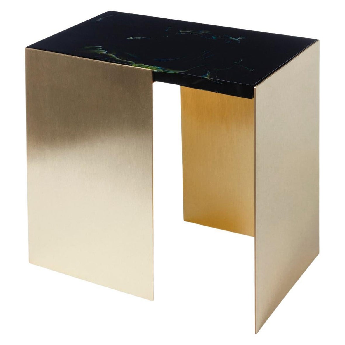 Lithyalin and Brass Table by Dechem Studio For Sale