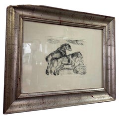 Lithograph Antonio Ligabue Proof of Author Horses
