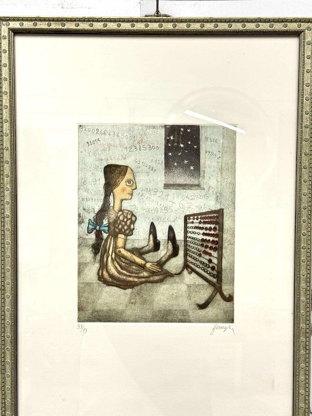 Italian Litografia Enrico Benaglia Numerata 99/99 Anni ‘70 Art Design For Sale