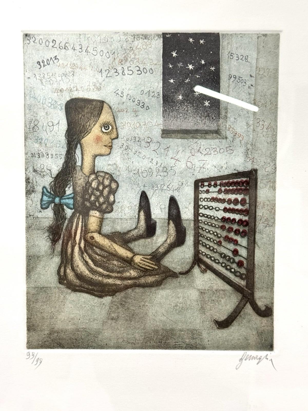 Late 20th Century Litografia Enrico Benaglia Numerata 99/99 Anni ‘70 Art Design For Sale