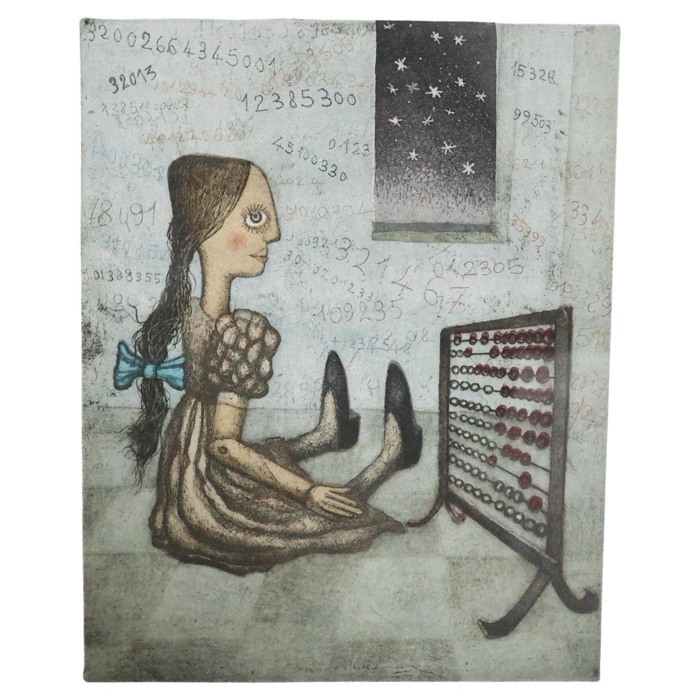 Litografia Enrico Benaglia Numerata 99/99 Anni 
70 Art Design im Angebot