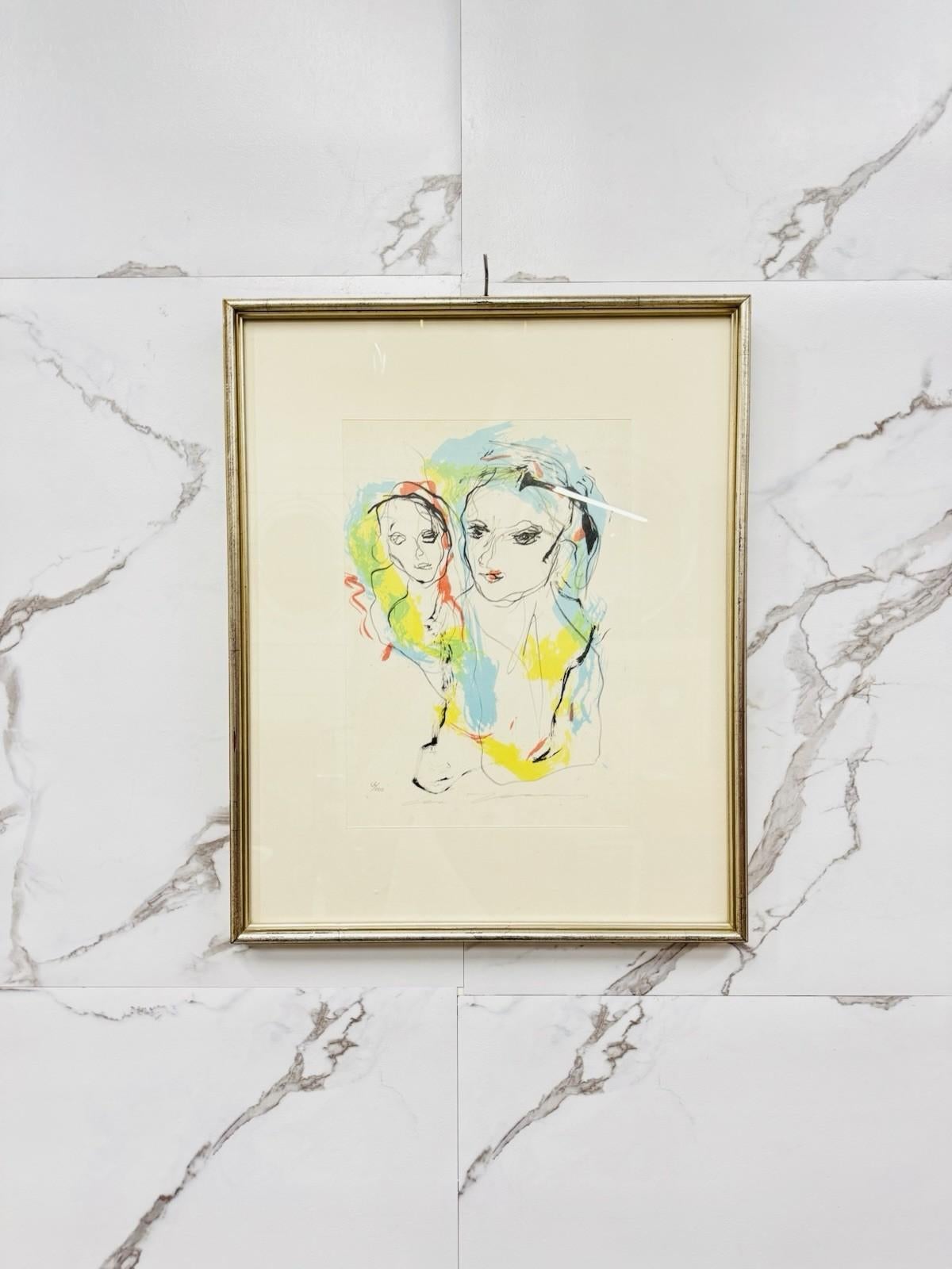 Litografia Ernesto Treccani Madre E Figlio Anni ‘70 66/100 (Papier) im Angebot