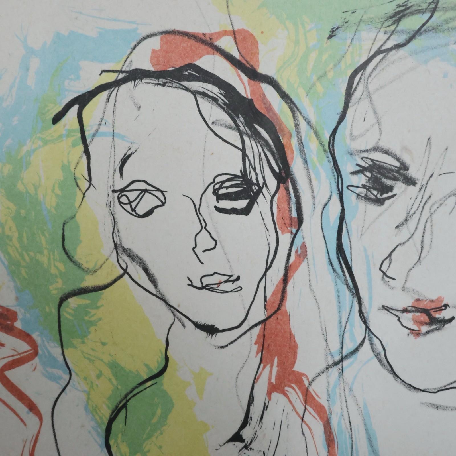 Litografia Ernesto Treccani Madre E Figlio Anni '70 66/100 (Papier) im Angebot