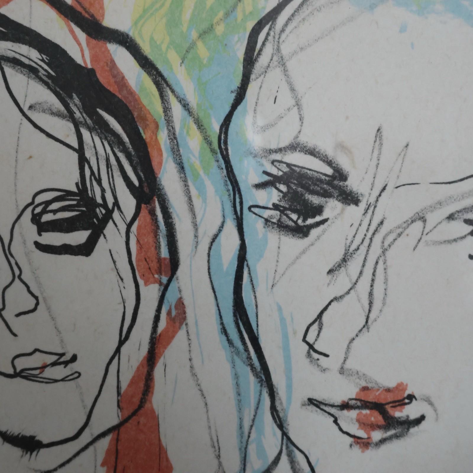 Litografia Ernesto Treccani Madre E Figlio Anni '70 66/100 im Angebot 1