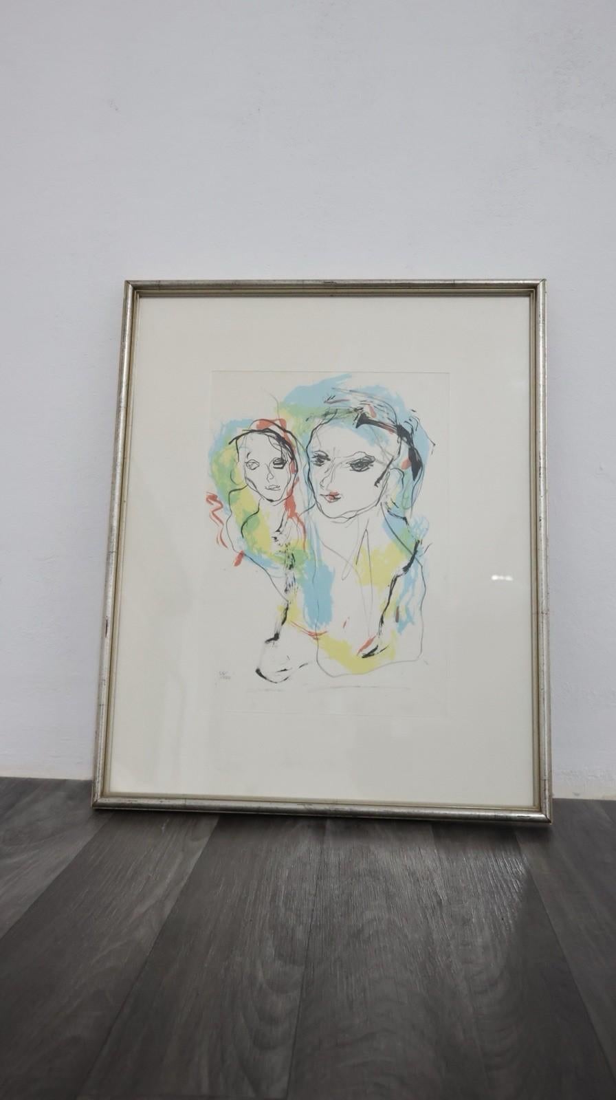 Litografia Ernesto Treccani Madre E Figlio Anni '70 66/100 im Angebot 2