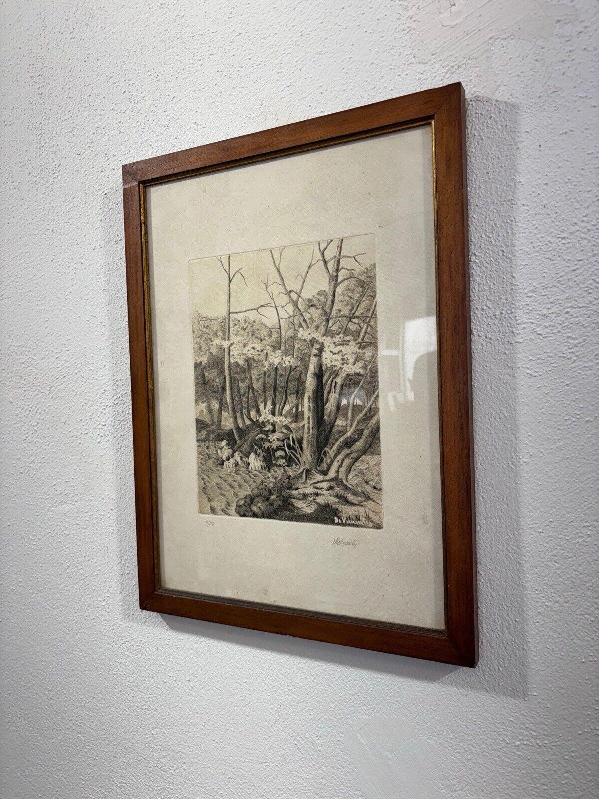 Paisaje otoñal litografía Di vincenti múltiple 9/50 Italian en venta