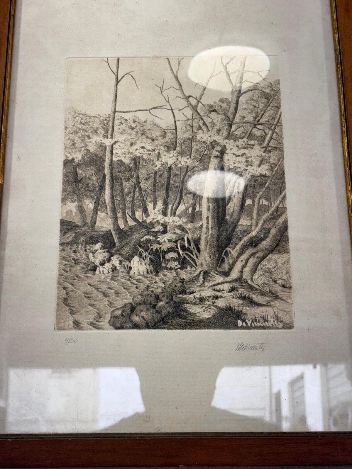 Paisaje otoñal litografía Di vincenti múltiple 9/50 Late 20th Century en venta