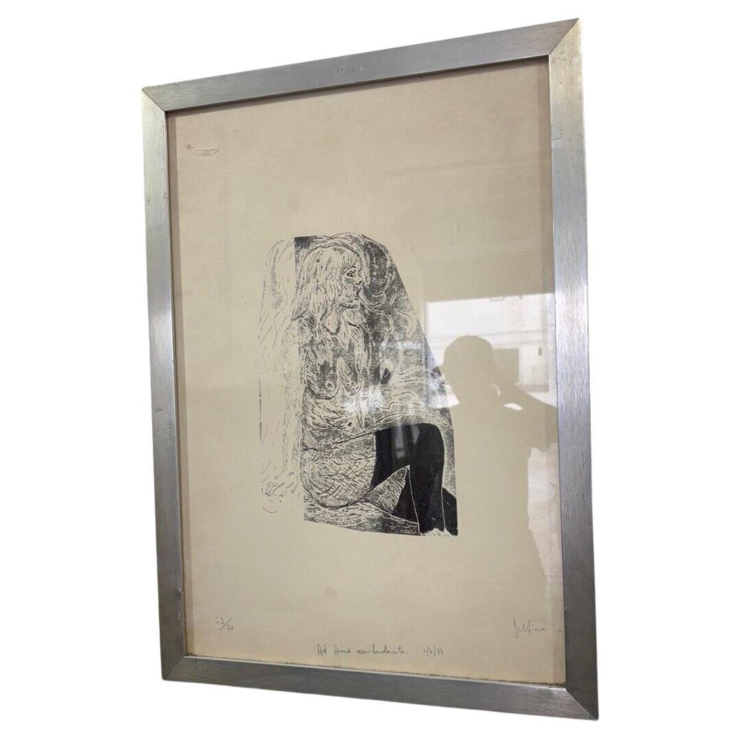 Litografía Perfil de mujer Delfino Pintor Múltiple 62/70 1977 en venta