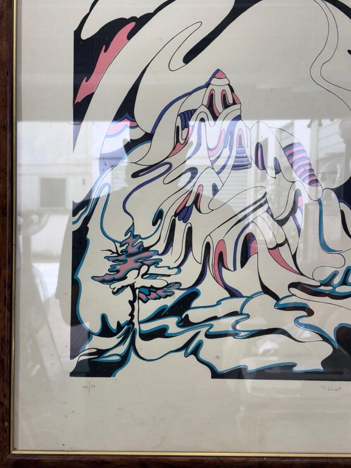 Litografía Tiblot 45/75 técnica mixta múltiple sobre papel Late 20th Century en venta