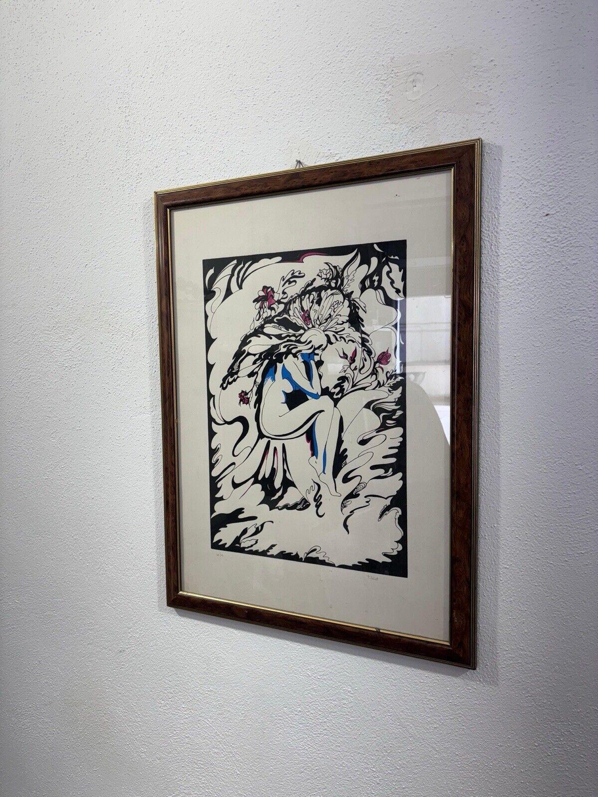 Lithographie Tiblot 45/75 mehrfache Mischtechnik auf Papier (Late 20th Century) im Angebot