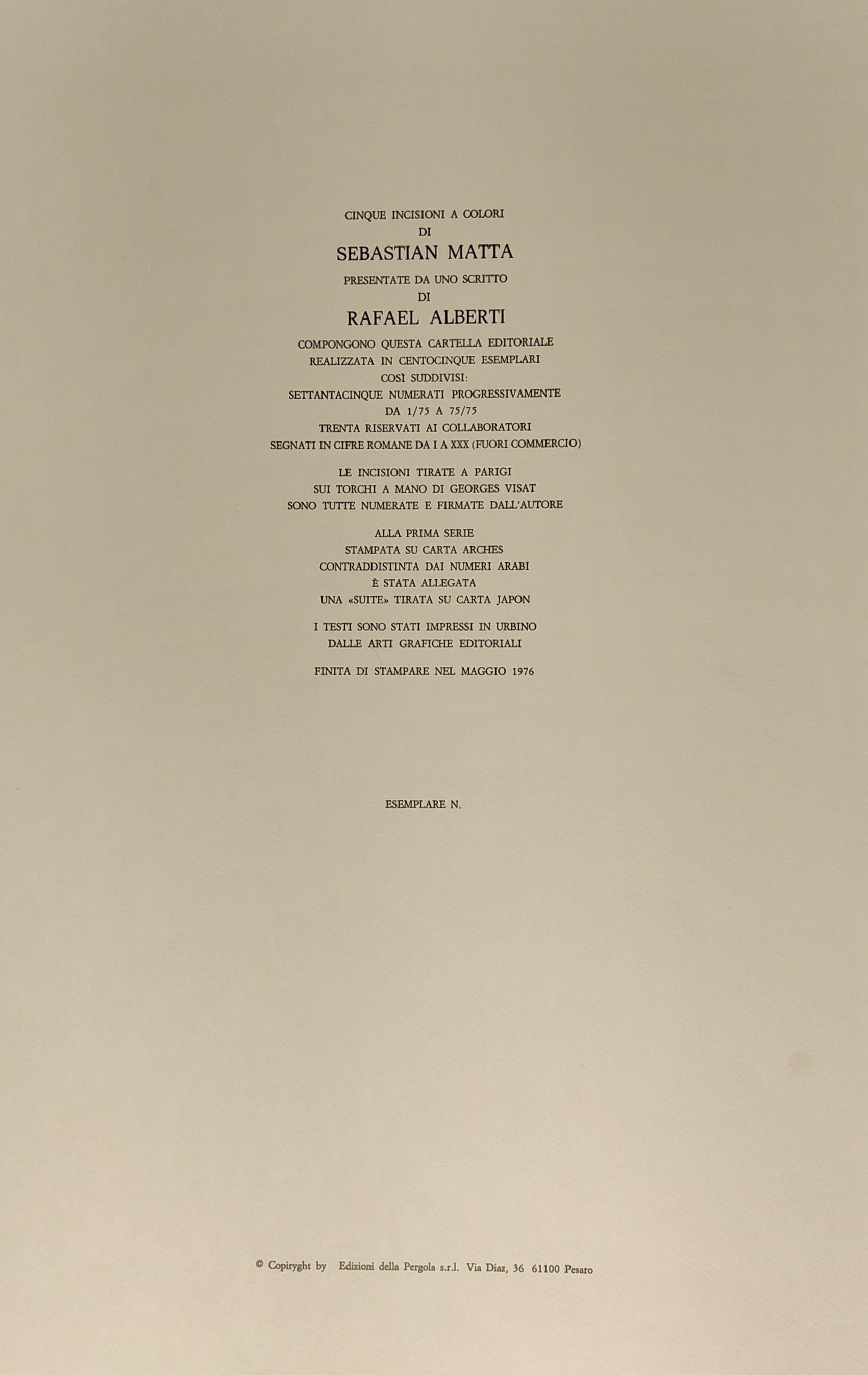Conjunto de 5 litografías de Sebastian Matta 