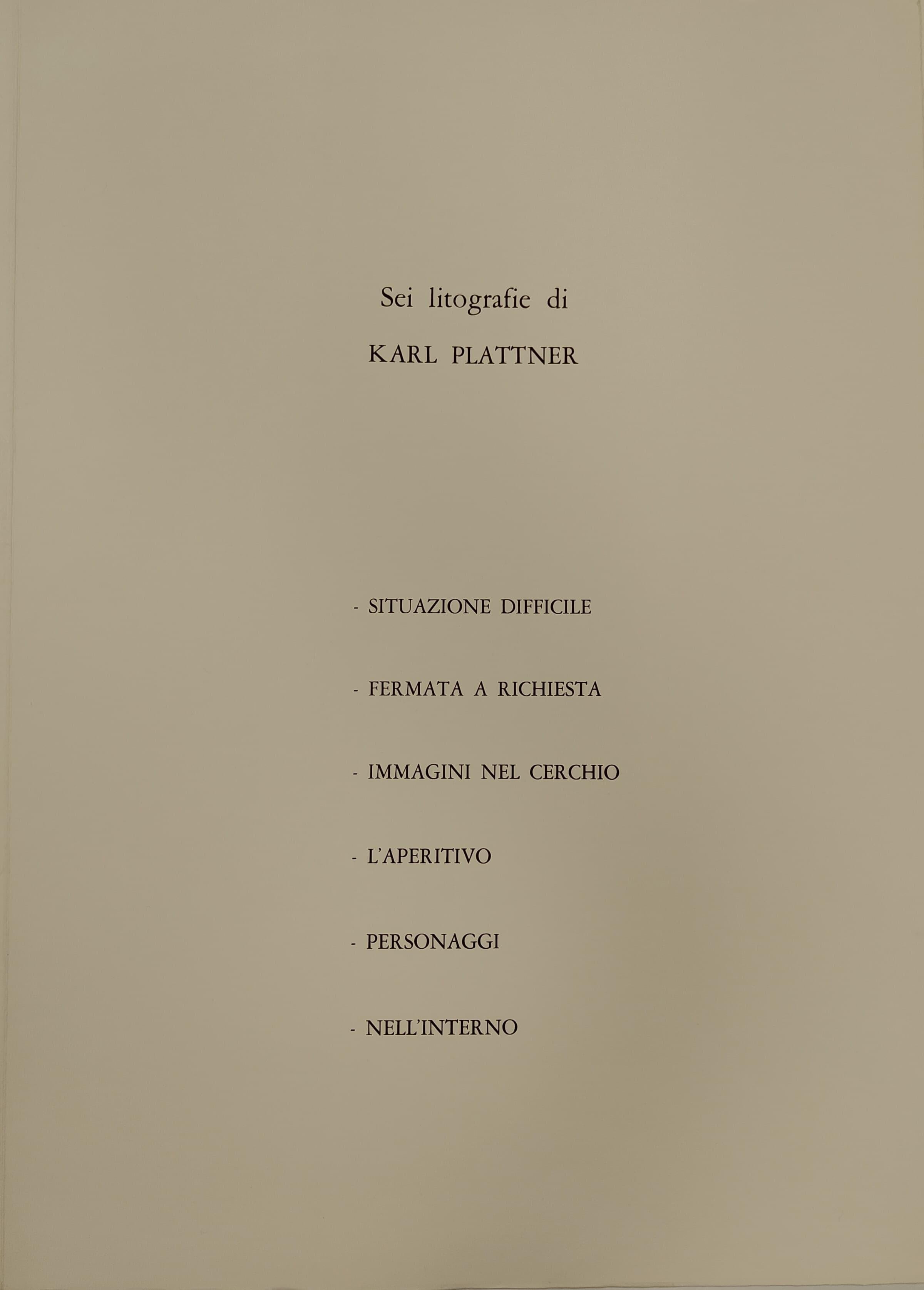 Satz von 6 Lithographien von Karl Plattner 