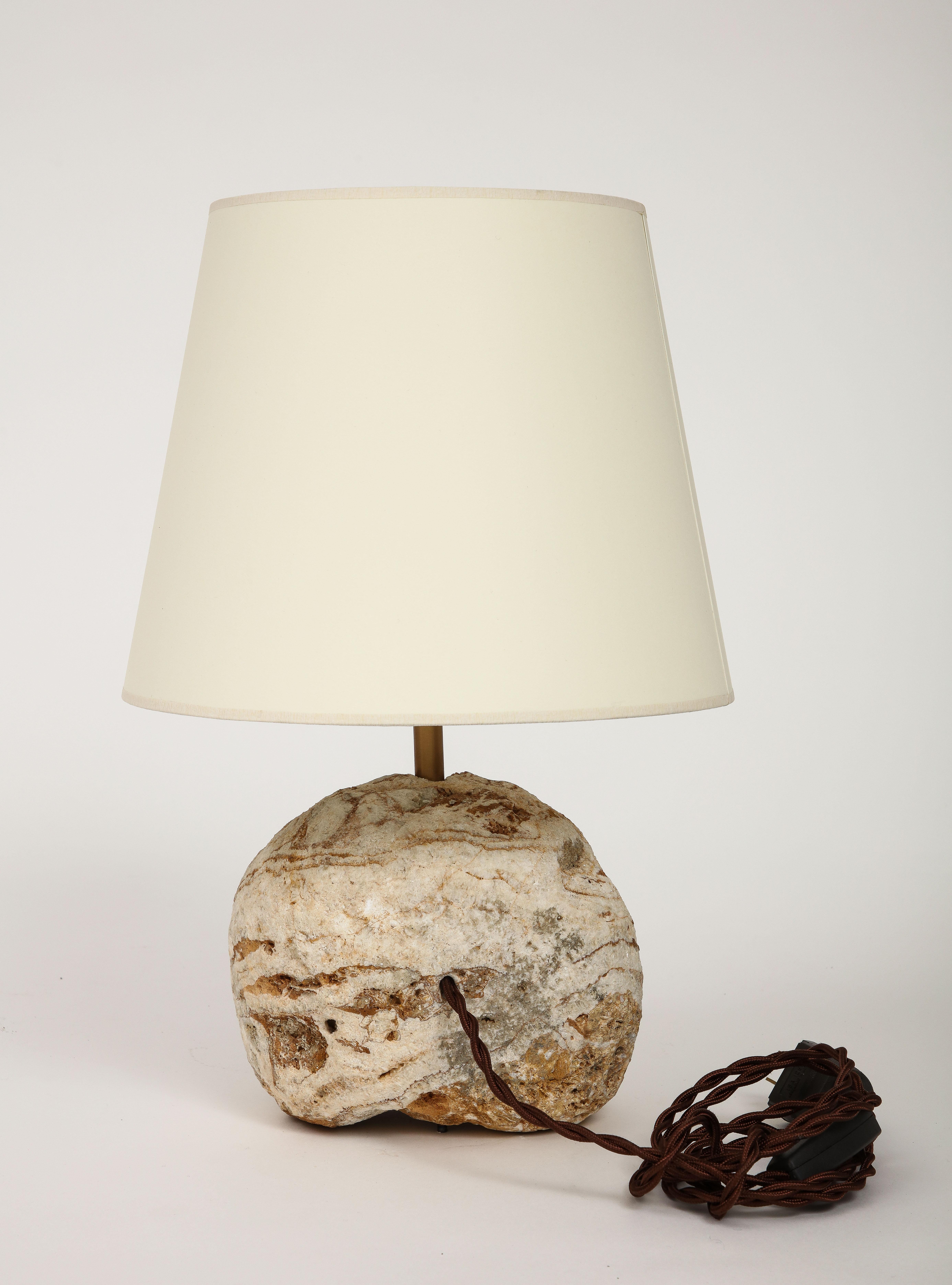 Greek Litstones Custom Made Lamp with Paper Shade, Greece, 2022 For Sale