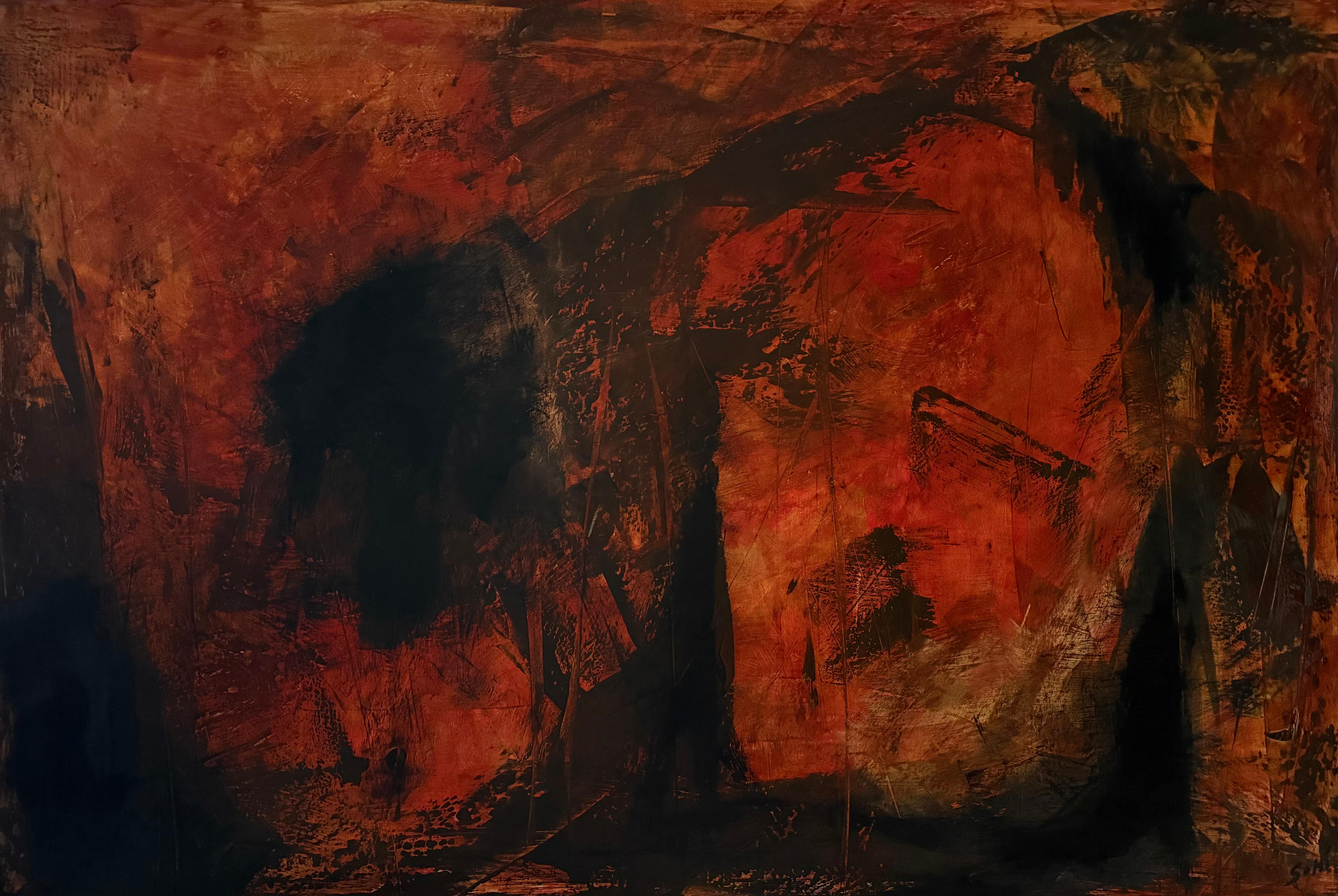 Litta Sohi Abstract Painting - Ember veil