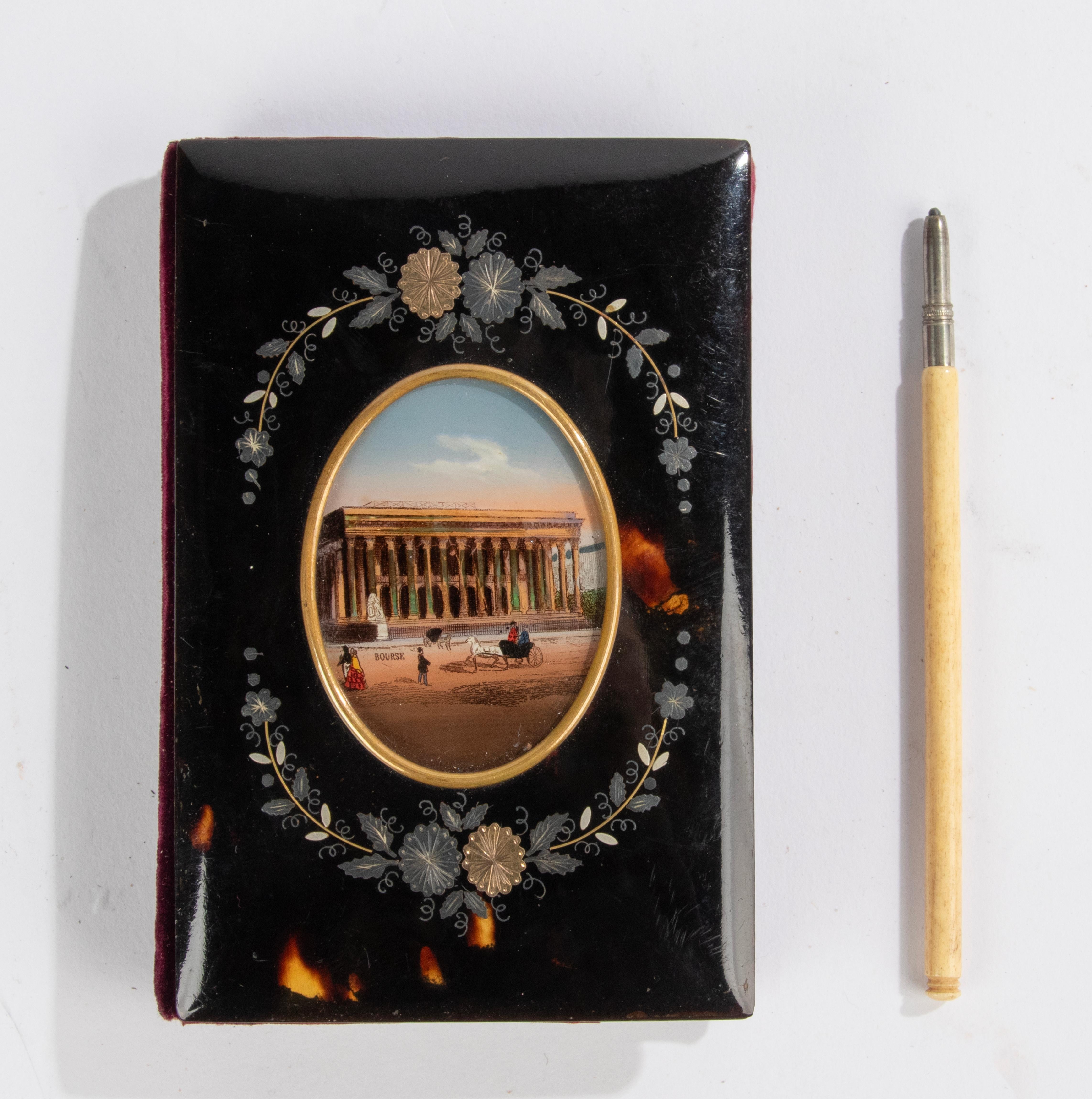 Napoleon III Little 19th Century Notebook with Pencil  For Sale