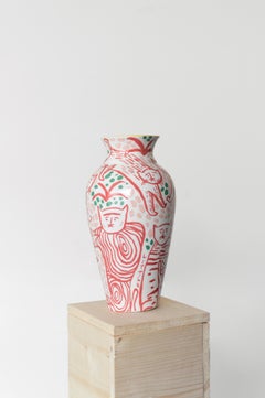 I Love Cats Red Ceramic Vase Little 