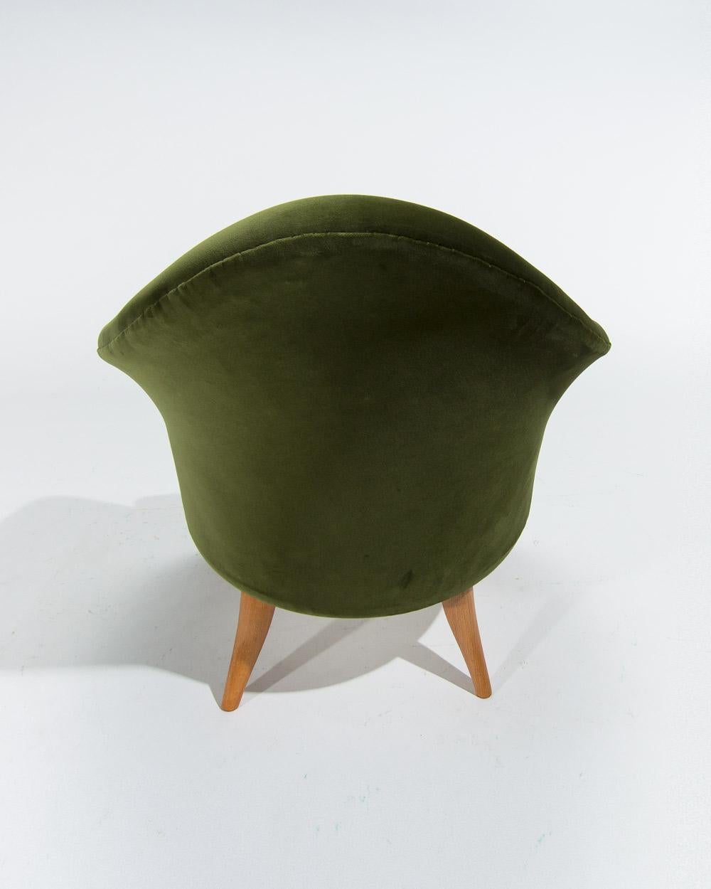 Chaise Little Adams de Kerstin Horlin-Holmquist en velours vert, Suède, années 1950 Bon état - En vente à London, GB