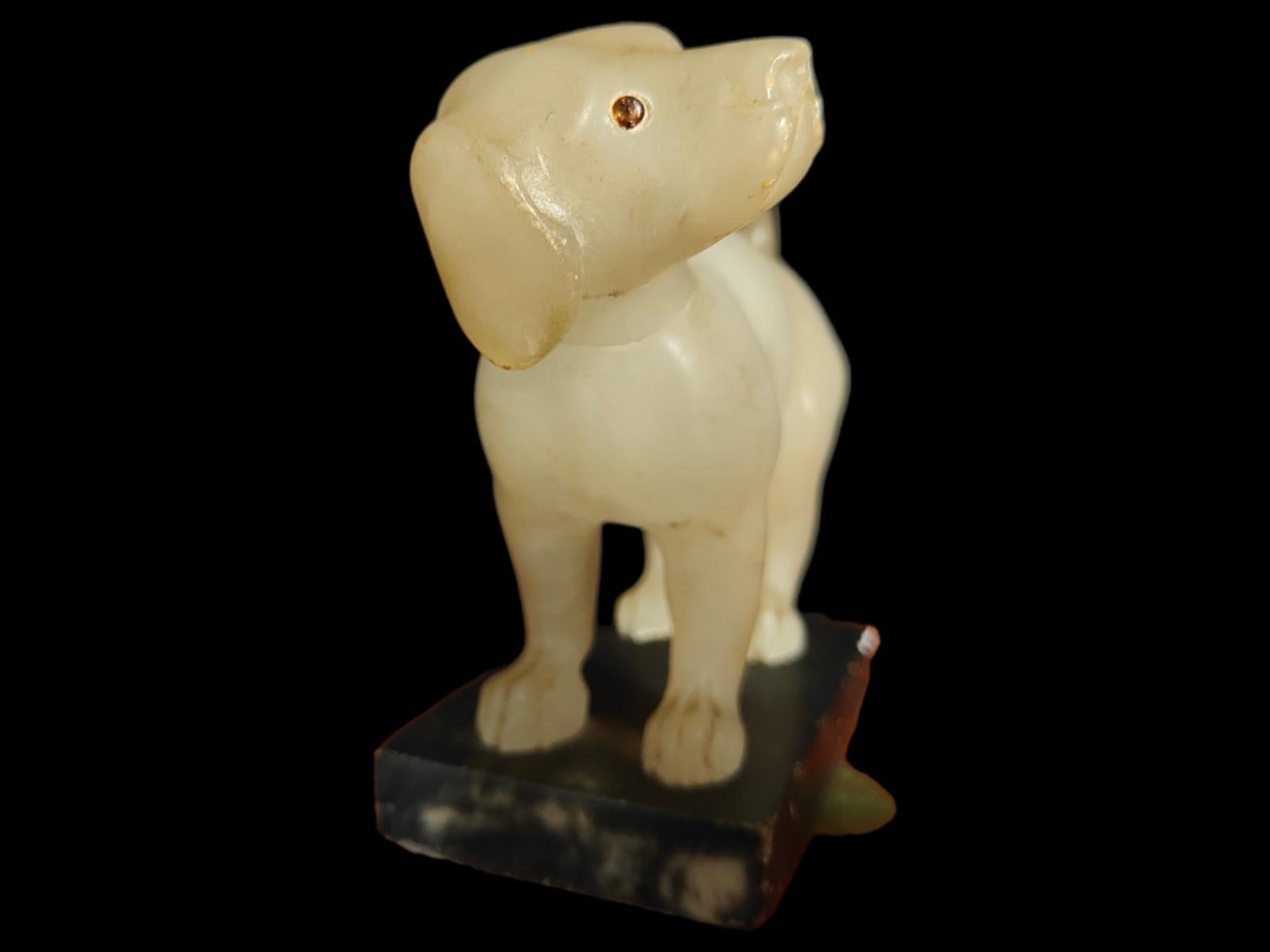 Little Alabaster Dog of the 19th Century For Sale 1