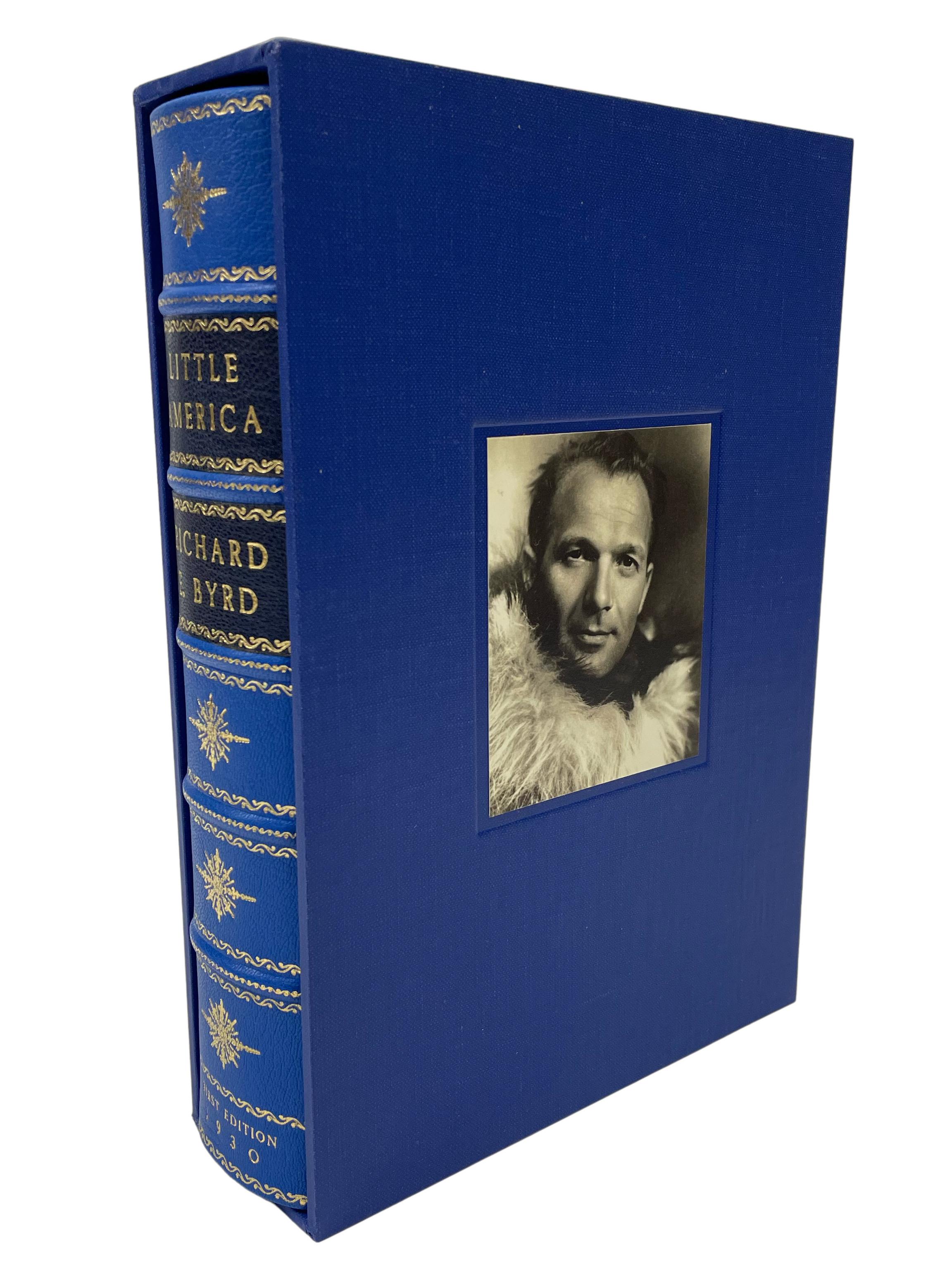 Byrd, Richard E., Little America: Aerial Exploration in the Antarctic, The Flight to the South Pole. New York: G.P. Putnam's Sons, 1930. First edition. Octavo. Presented in quarter royal blue Moroccan leather and cloth binding, with gilt titles and