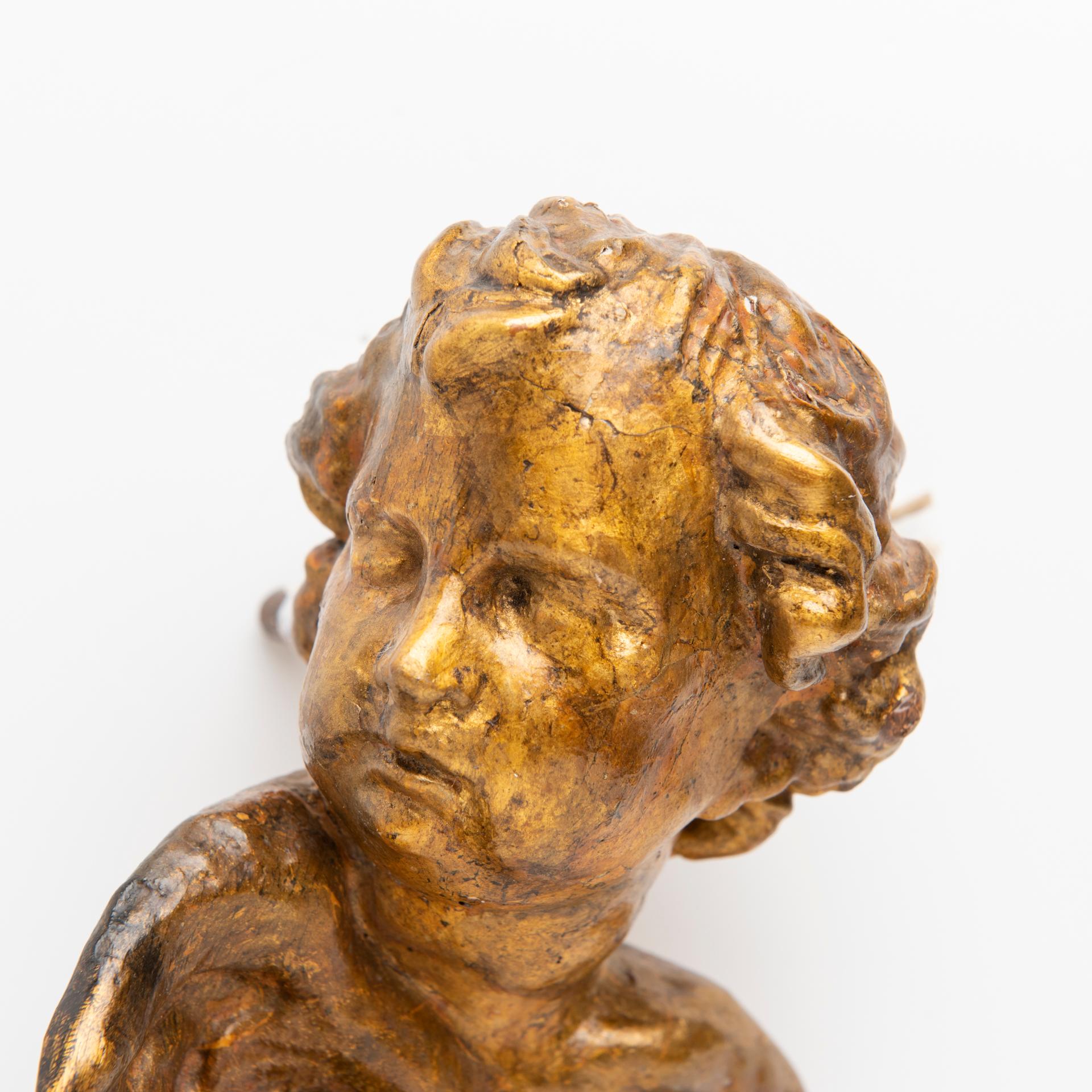 Little Angel in Gilded Wood In Excellent Condition For Sale In Alessandria, Piemonte