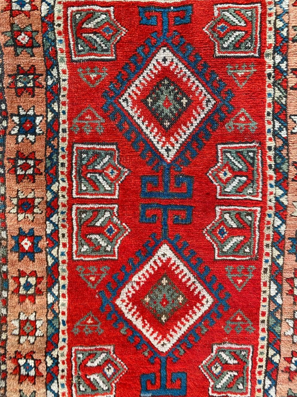 Little Antique Turkish Yastik Rug For Sale 3