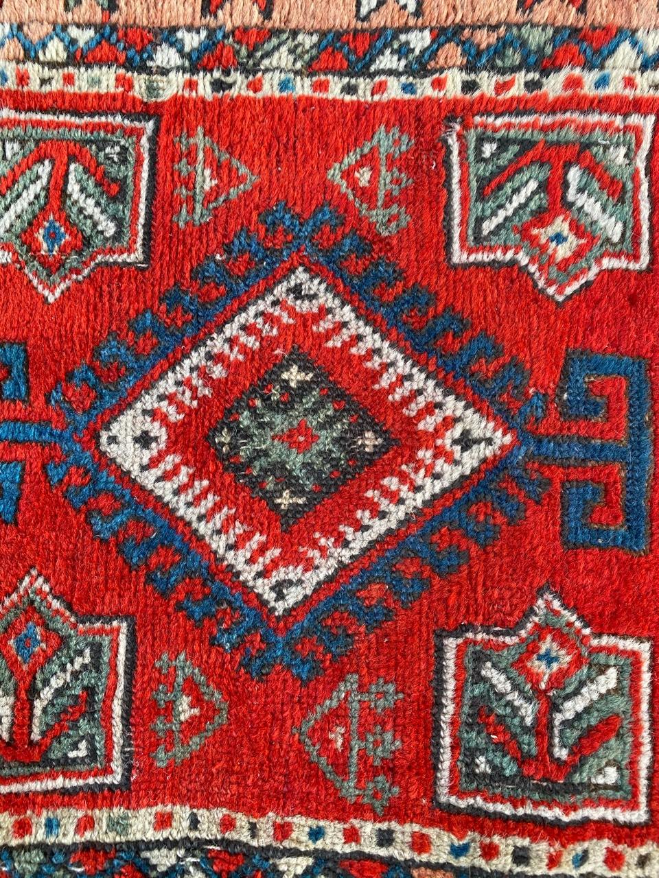Tribal Little Antique Turkish Yastik Rug For Sale
